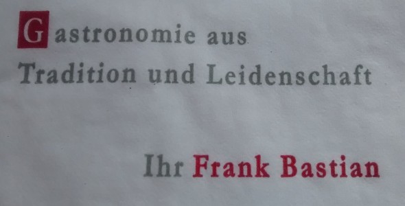 Serviette "Gastronomie aus Leidenschaft. Frank Bastian."
